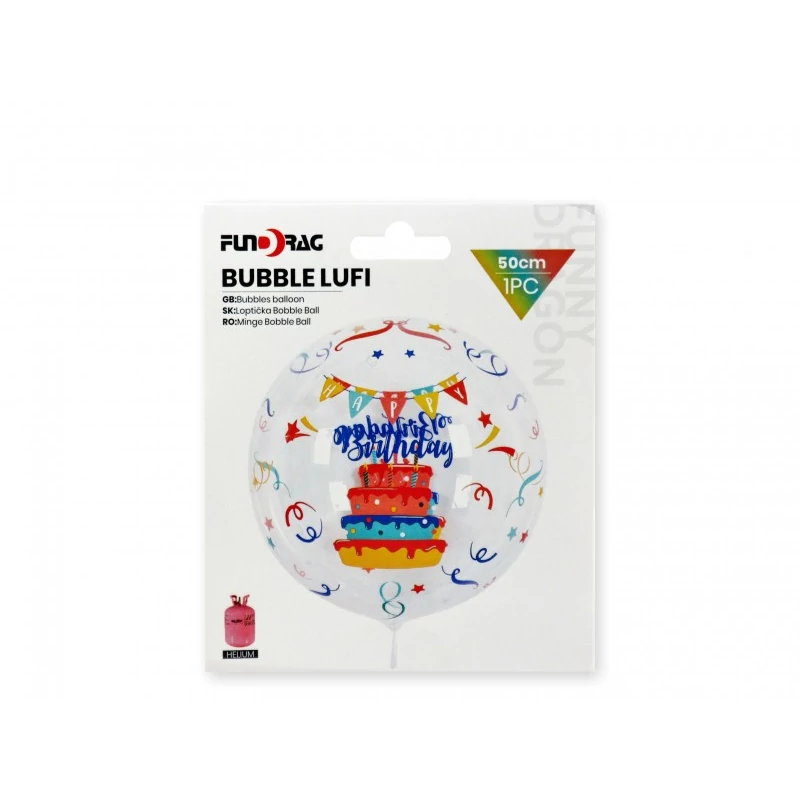 Bubble fólia lufi -átlátszó , torta mintás