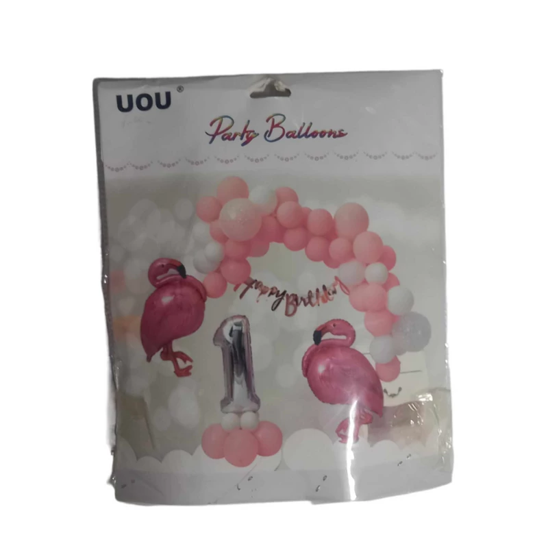 Happy birthday  flamingós lufi szett