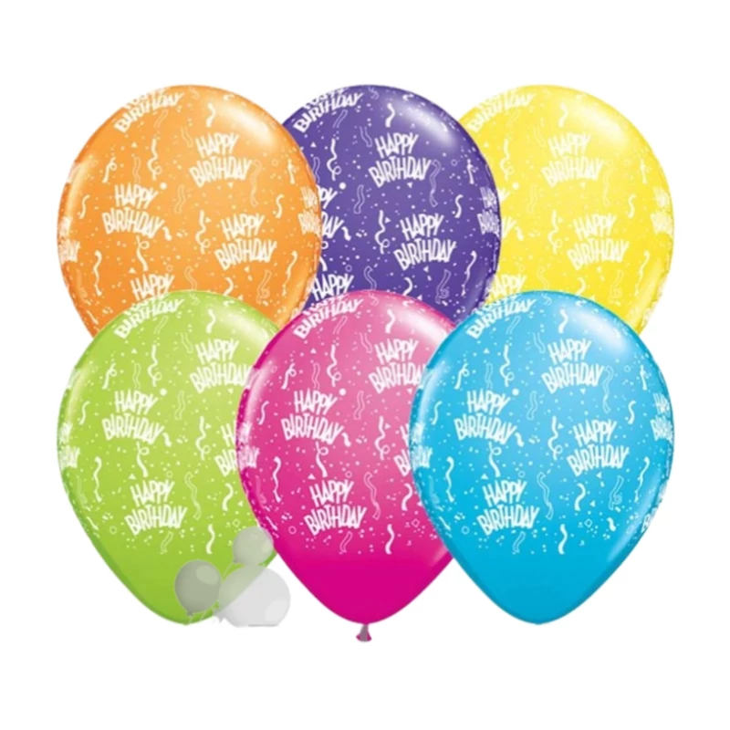 Happy Birthday felíratos ,színes latex lufi 5 db 