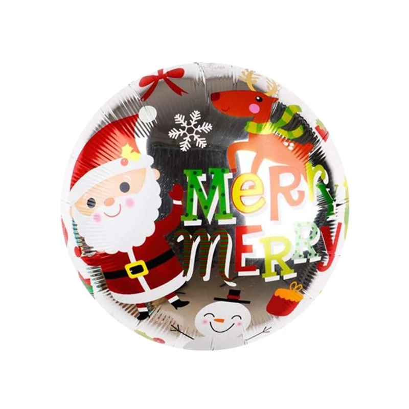 Karácsonyi fólia lufi, Merry merry felirattal, 51 cm