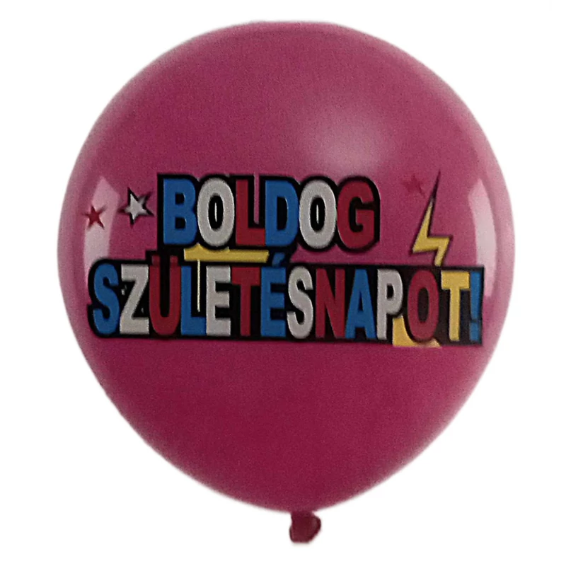 Színes late4x lufi 6 db  Boldog születésnapot felírattal