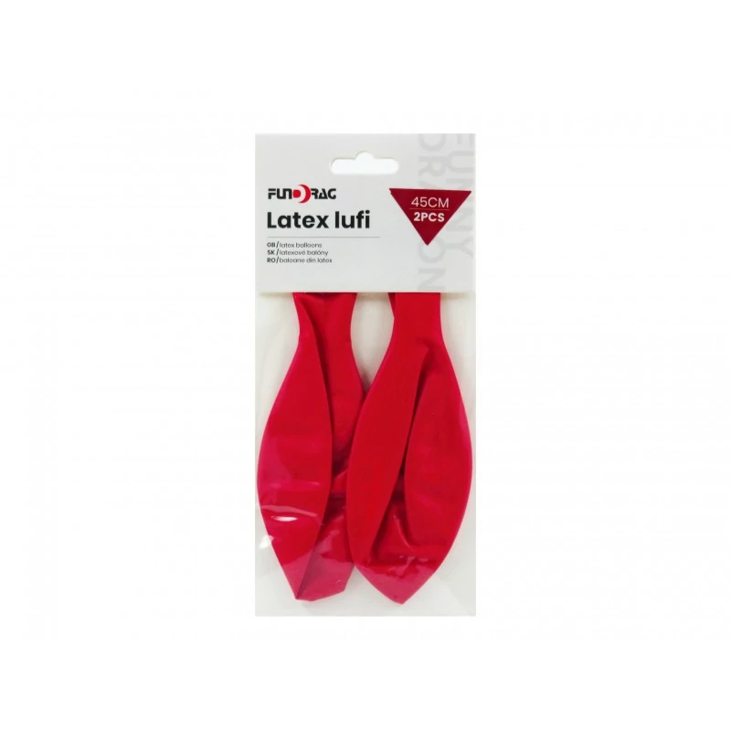 Piros latex lufi, 45 cm - 2 db 