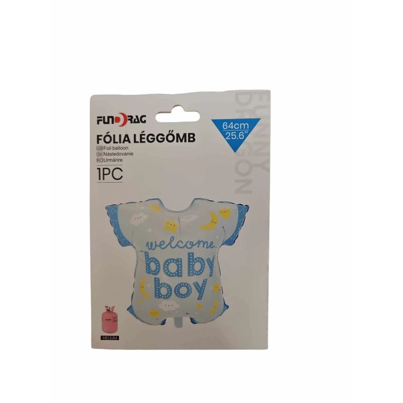 Babavárós - Welcome Baby Boy - világos kék bady fólia lufi .