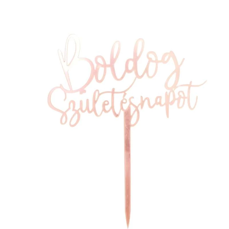 Boldog születésnapot torta beszúró - Rosegold-