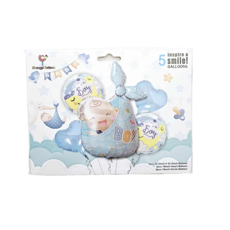 Bababváró -boy - 5 db fólia lufi szett