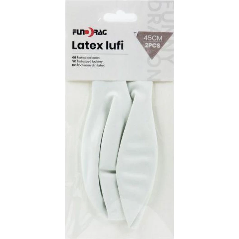 Fehér latex lufi, 45 cm - 2 db 