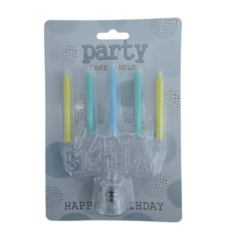 Ledes Happy Birthday gyertya tartó gyertyákkal 