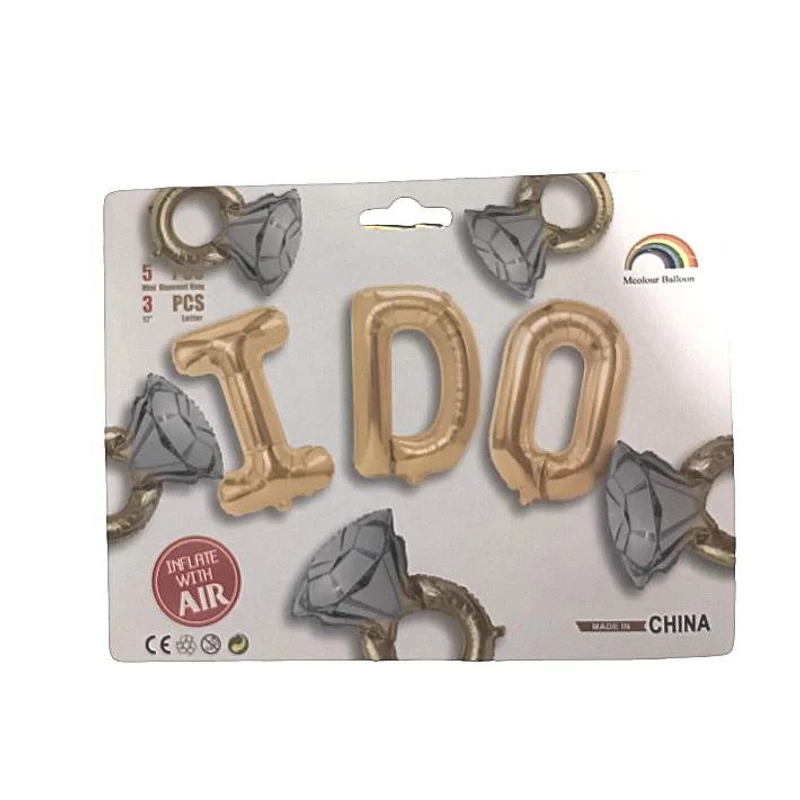 I DO  gyémántgyűrűs fólia lufi szett, 8 db 