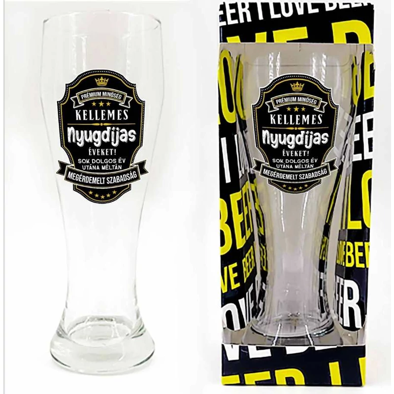 Kellemes Nyugdíjas Éveket , sörös pohár 500 ml