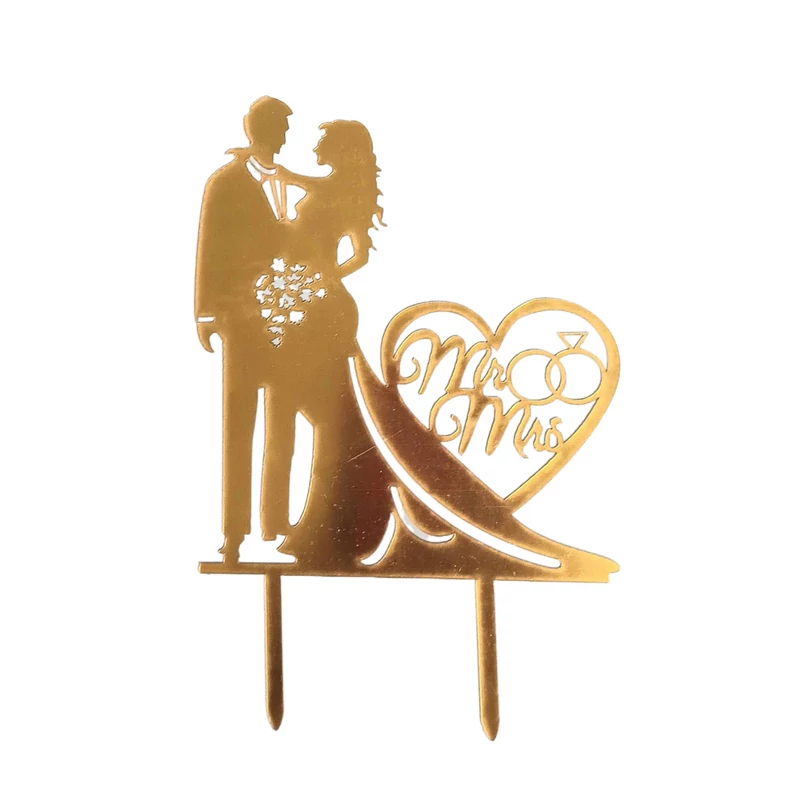 MR és MRS -arany színű torta beszúró