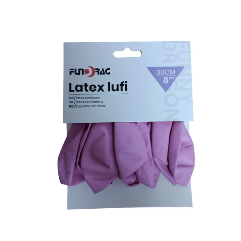 Pasztell lila színű latex lufi 8 db