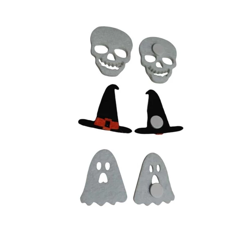 Halloween dekor szett - szellem , koponya , boszisapka -
