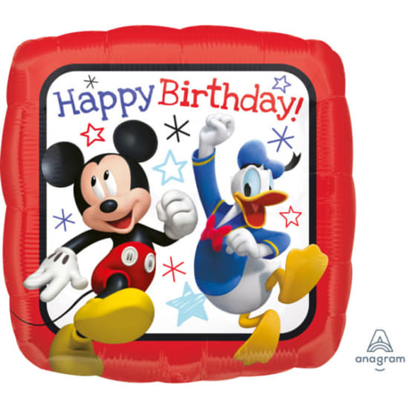 Mickey egér fólia lufi, 43 cm Happy birthday 