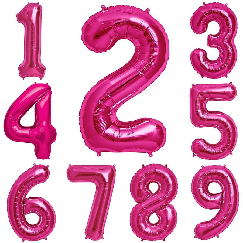 7-es, 110cm-es szám formájú óriás fólia lufi pink