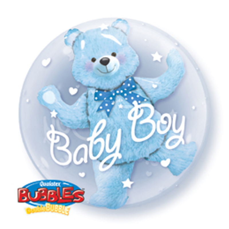  Baby Boy, Double Bubble lufi, dupla buborék lufi, kisfiús 61 cm