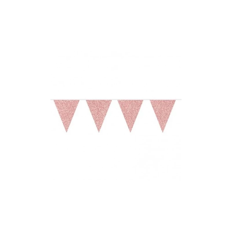 Pink- rózsaszín csillogó zászlófüzér, 3 m