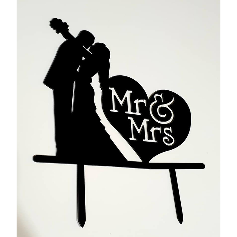 Mr & Mrs szerelmes páresküvői torta beszúró
