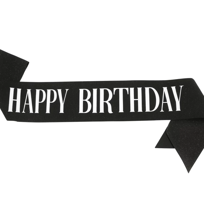 Happy Birtday fekete vállszalag