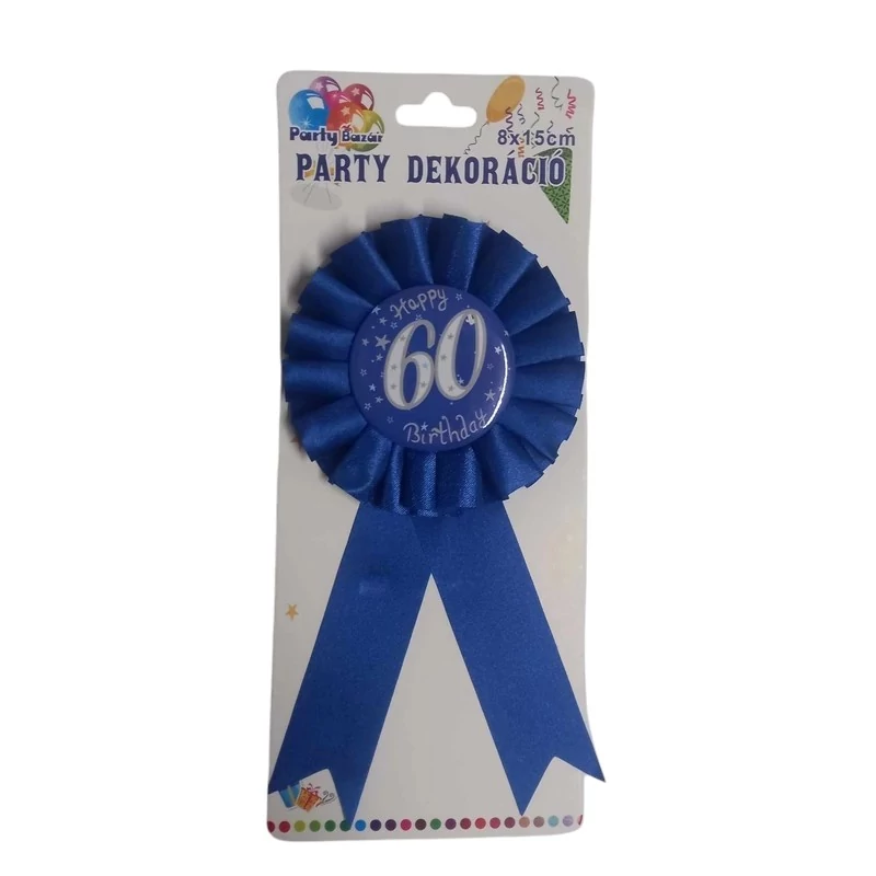 Happy 60. Birthday sötétkék kitűző