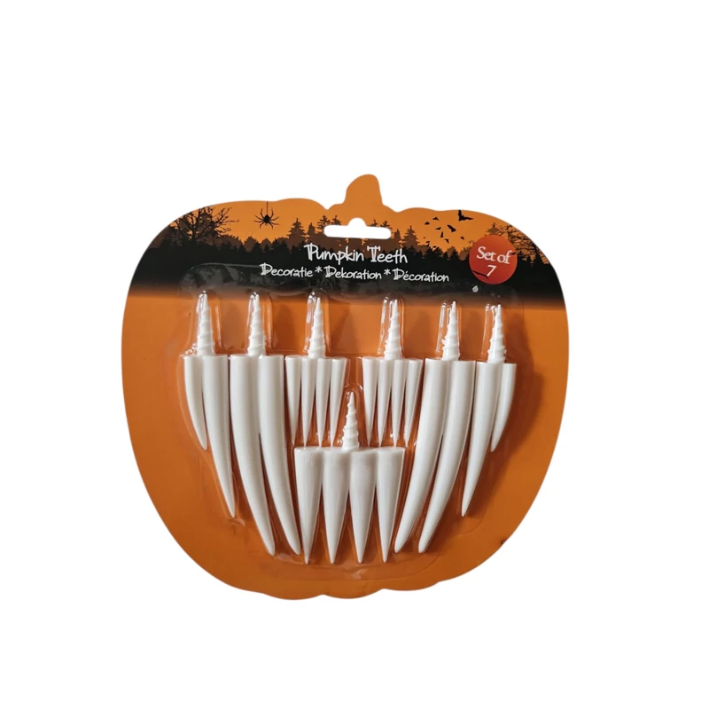 Halloween tök fogak dekoráció – 7 db-os készlet