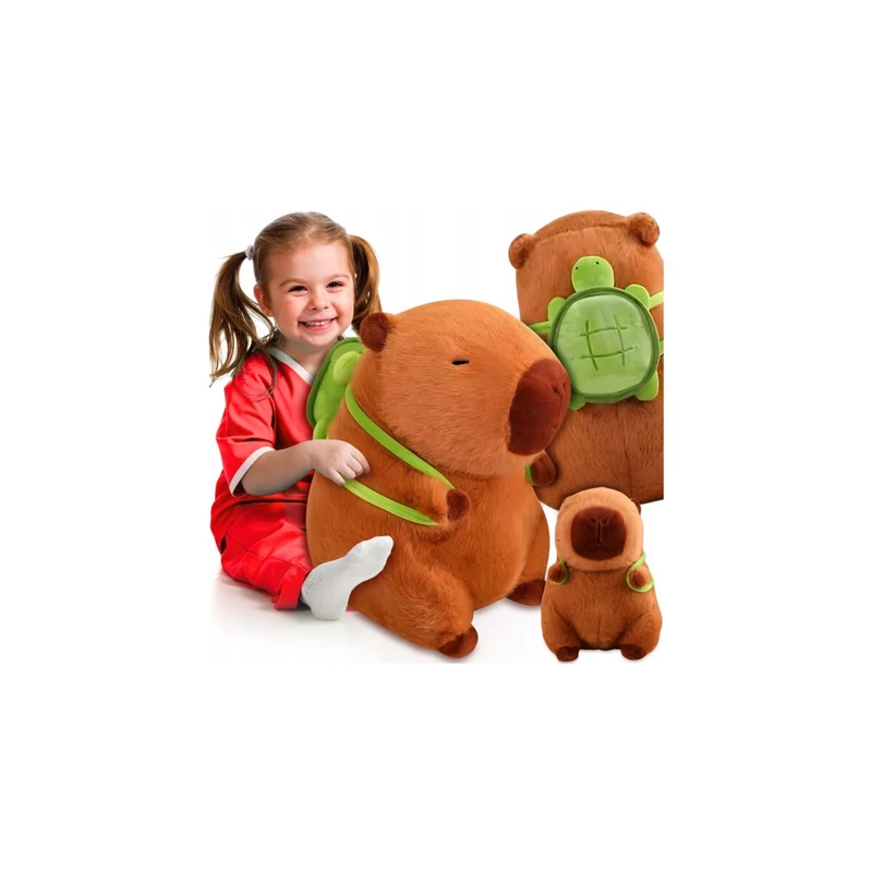 Capybara  Óriás plüss , teknős hátizsákkal, 50 cm