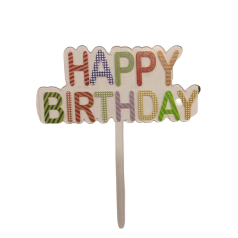 Happy Birthday színes felirat torta beszúró