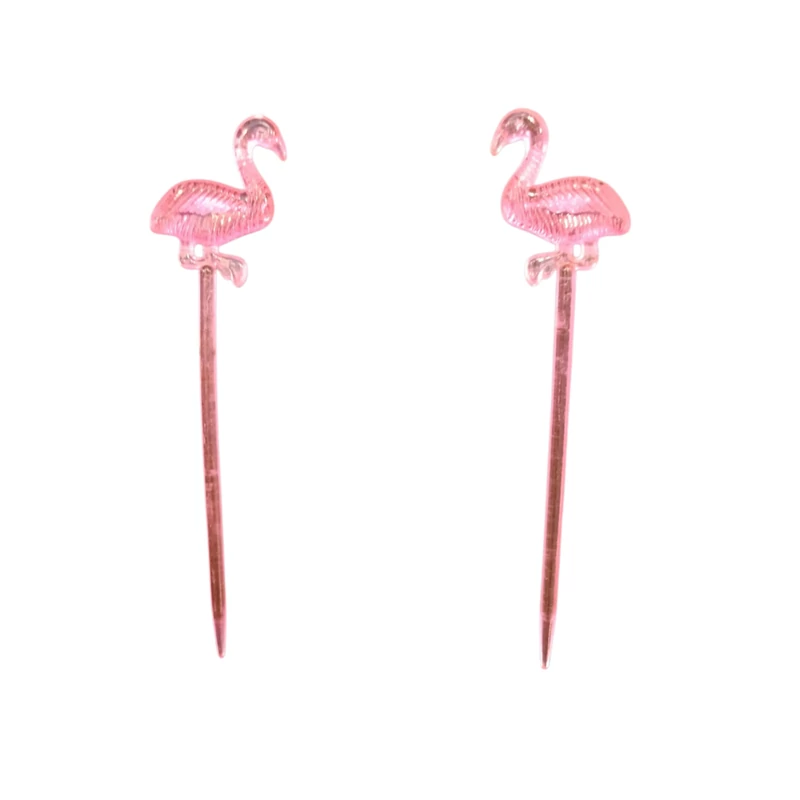 Flamingó koktél pálcika díszítő, 24 db