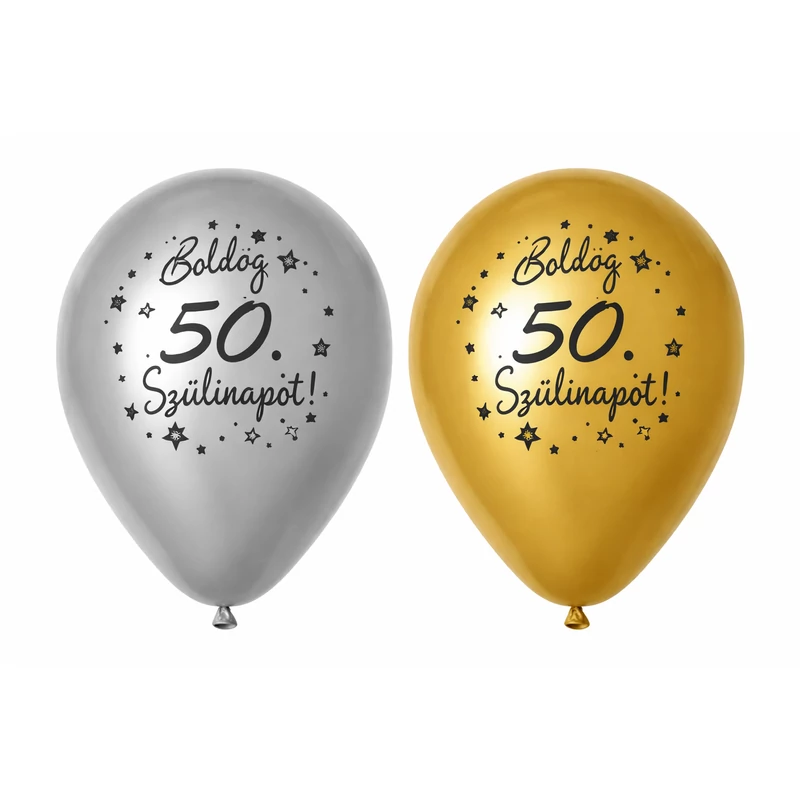 Boldog 50. szülinapot latex lufi, 5db