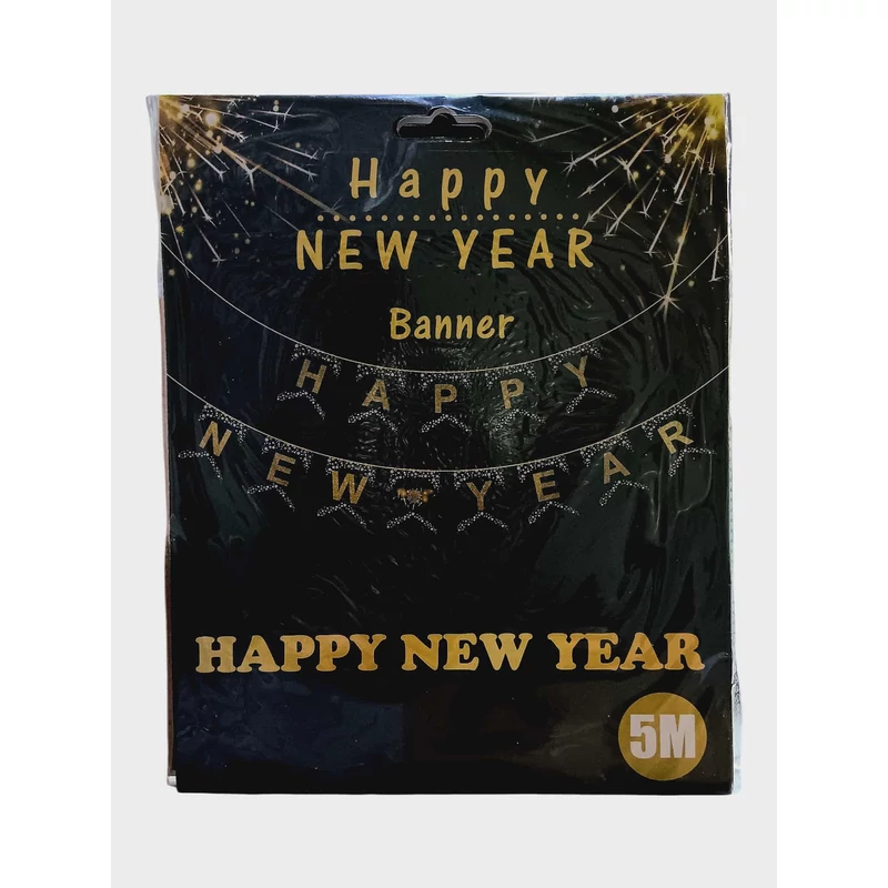 Happy New Year fekete - arany banner