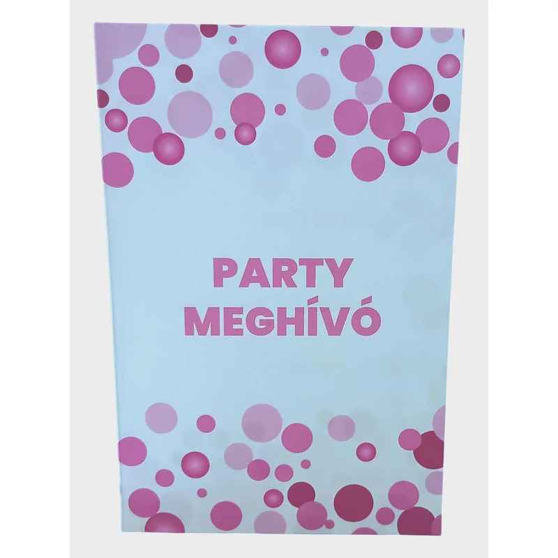 Party meghívó   - rózsaszín konfeti mintás - 