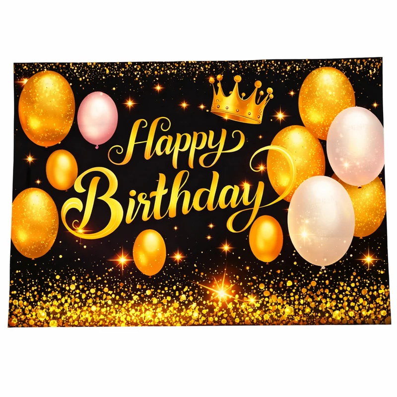 Happy Birthday Fotóháttér – Lufis, Elegáns Ünnepi Dekoráció