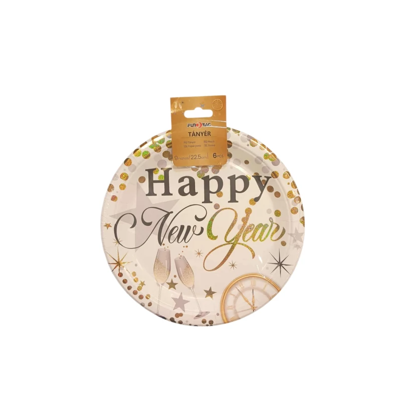Happy New year papír tányér 