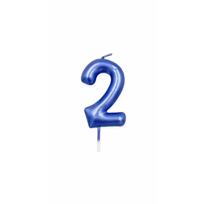 2-s kék króm számgyertya