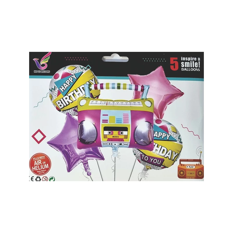 Csajos fólia lufi szett, 5 db - os ,rádiós lufival