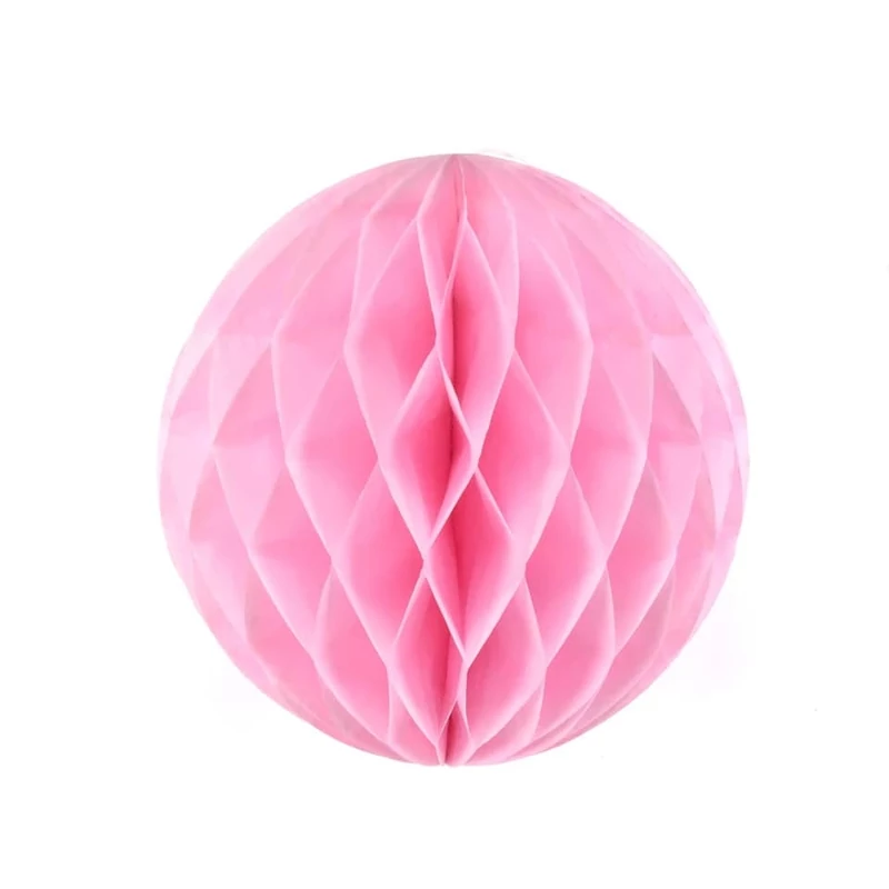Méhsejtpapír gömb papír rózsaszín, 25 cm