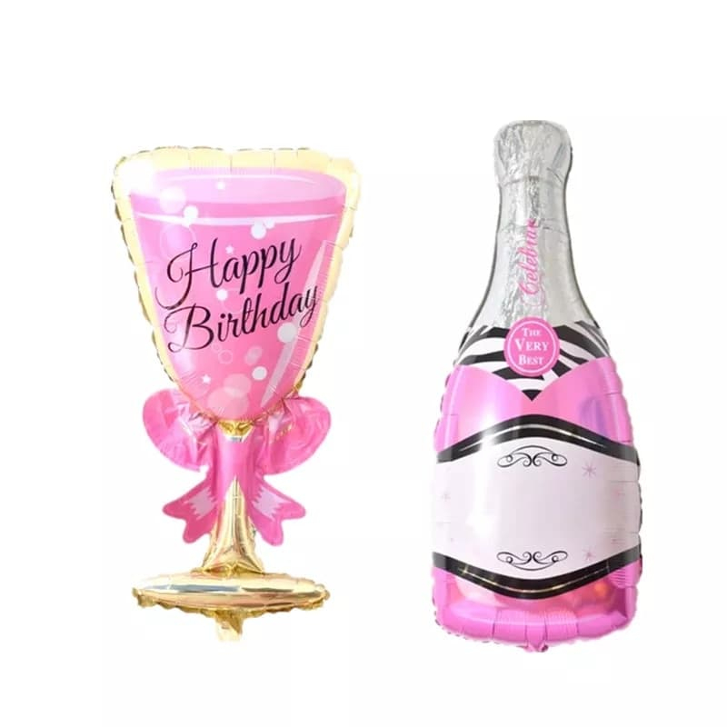 Rózsaszín pezsgősüveg