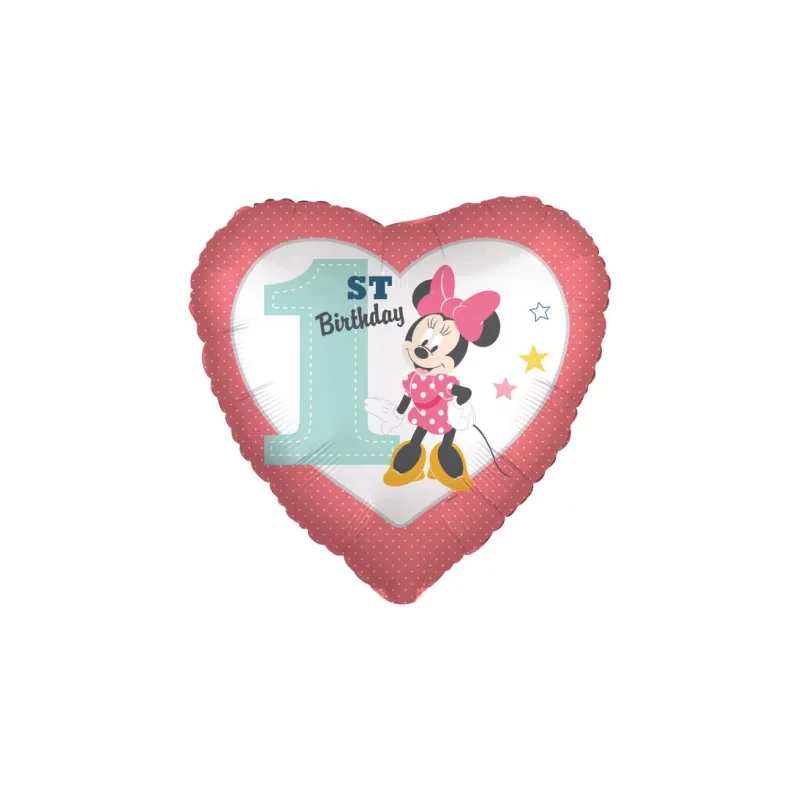 1 éves Minnie egeres szív fólia lufi