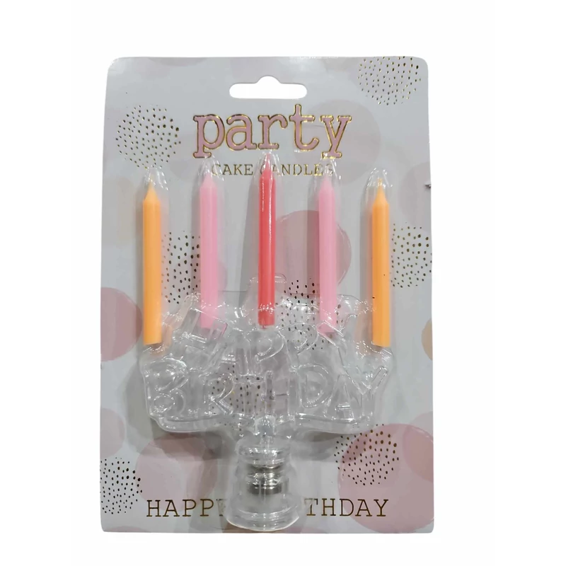 Ledes Happy Birthday gyertya tartó gyertyákkal