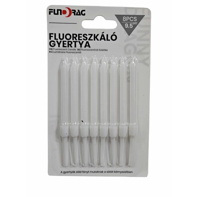 Fluoreszkáló gyertya, 8 db
