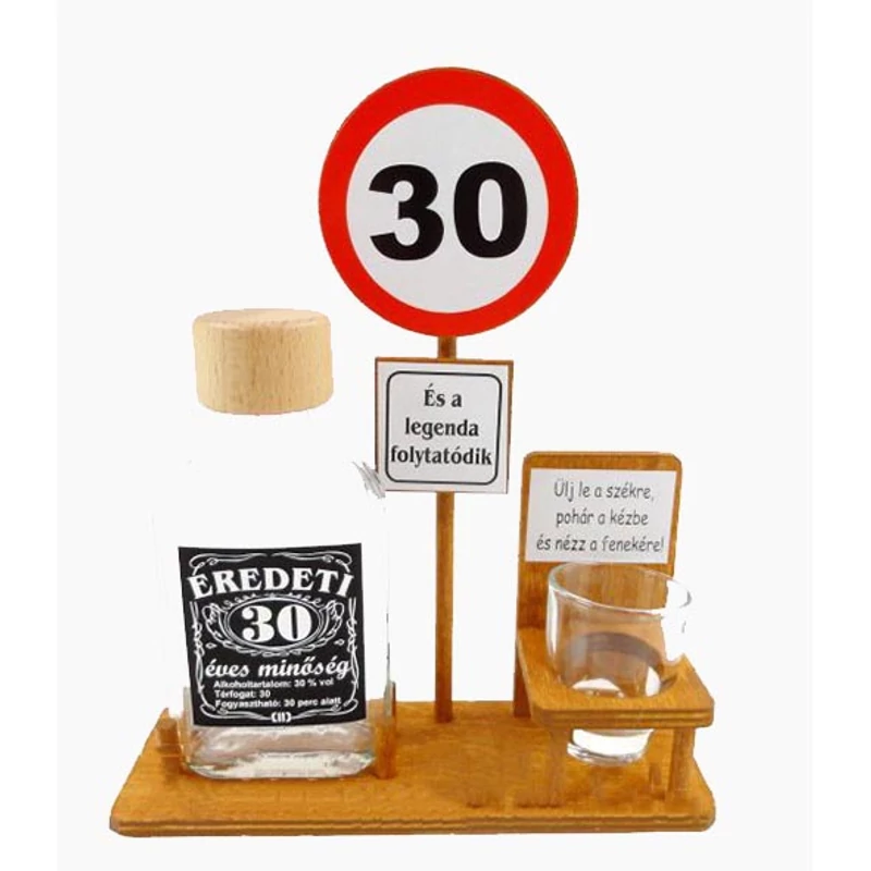 Tréfás  pálinka szett 30.szülinapra
