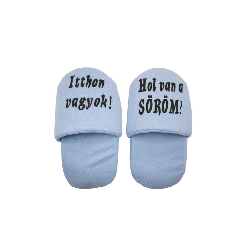 Házi papucs Itthon vagyok! Hol van a söröm? 2db 28cm - Tréfás Papucs