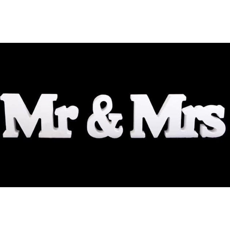 Mr & Mrs hófehér fa dekoráció