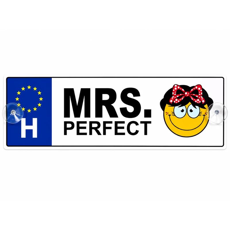 Mrs. Perfect Vicces rendszámtábla