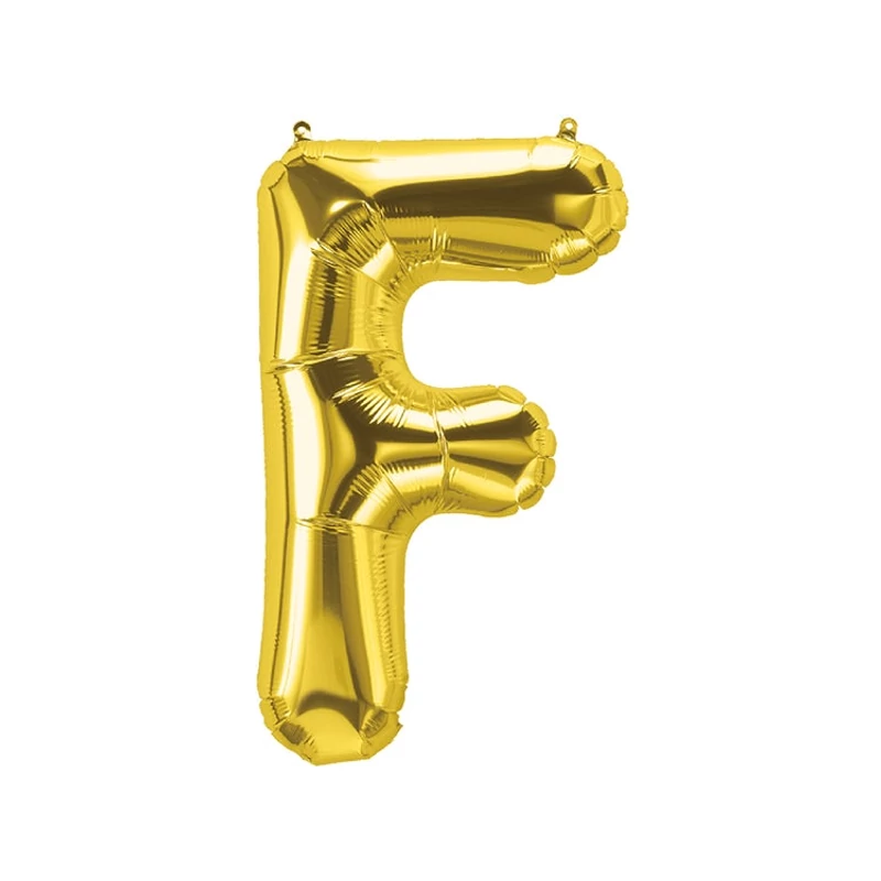 Fólia lufi "F"betű arany, 86 CM