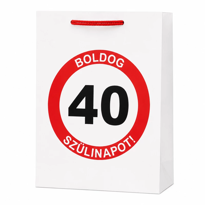 Sebességkorlátozó Ajándéktasak 40. Születésnapra – Boldog 40. Szülinapot!