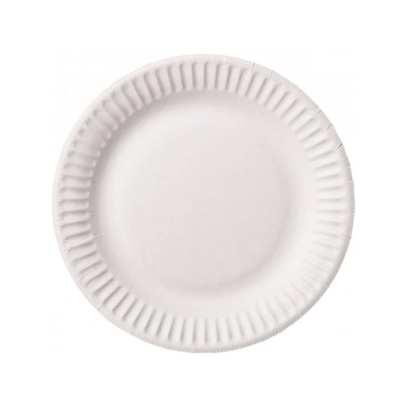 Fehér papír tányér, 10 db- 18 cm