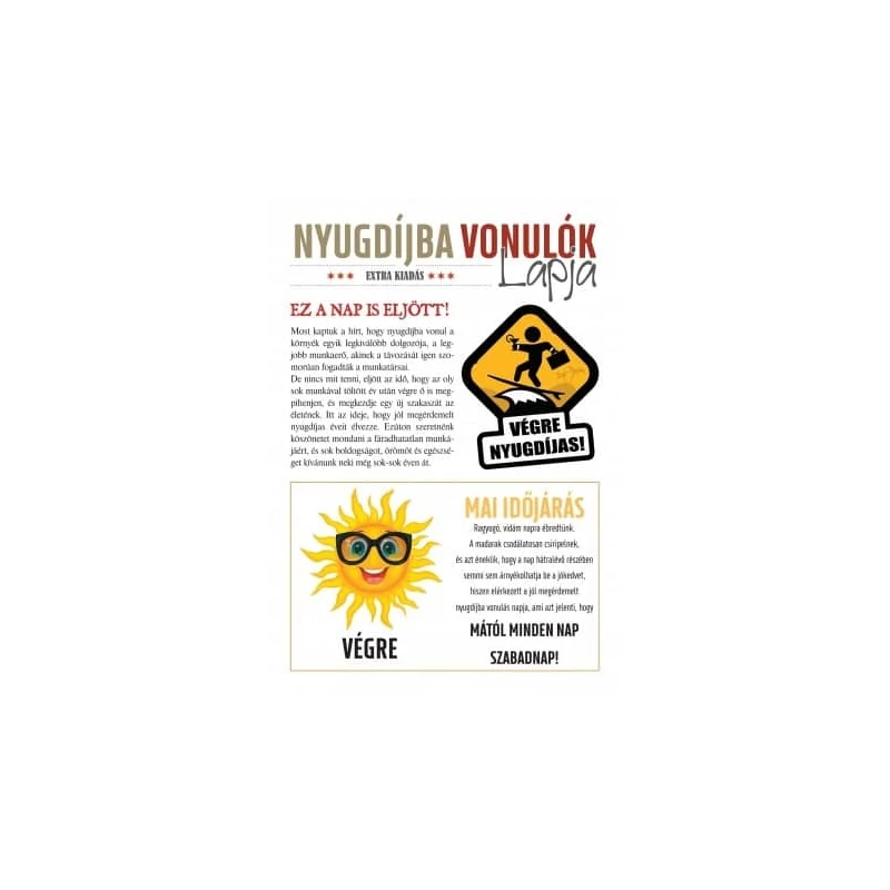 Újság - Nyugdíjba vonulók lapja