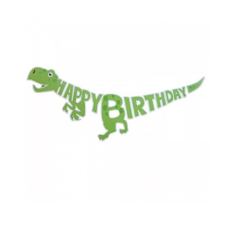 Happy birthday  dinós zöld banner