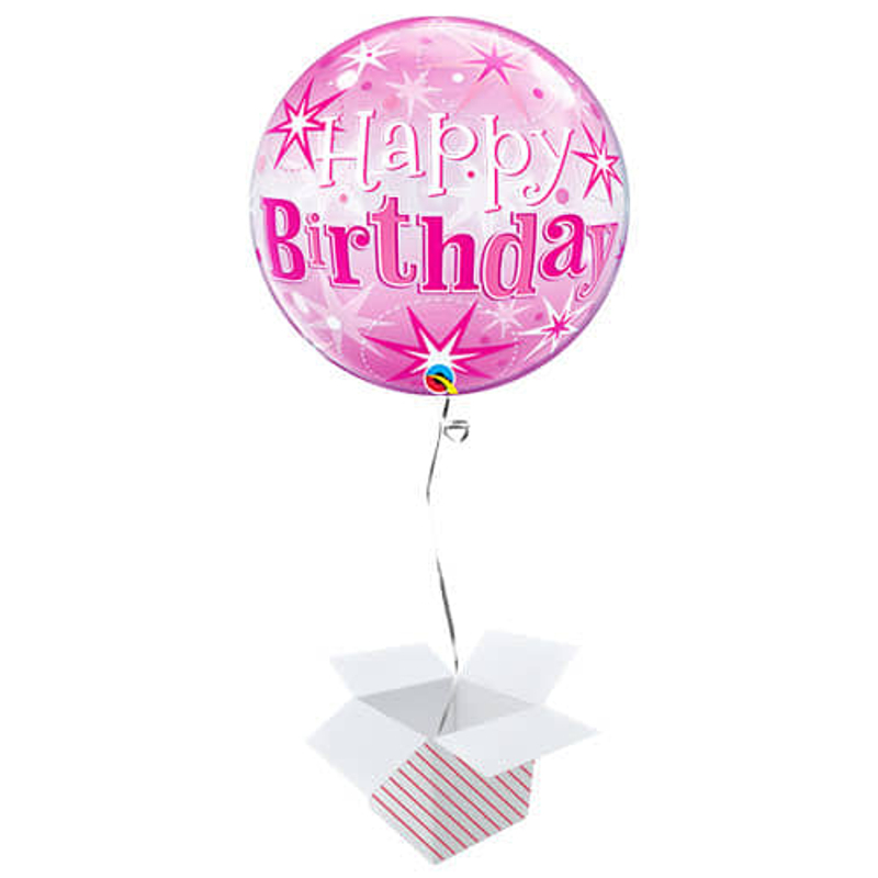 Happy birthday 56cm bubbles léggömb rózsaszín
