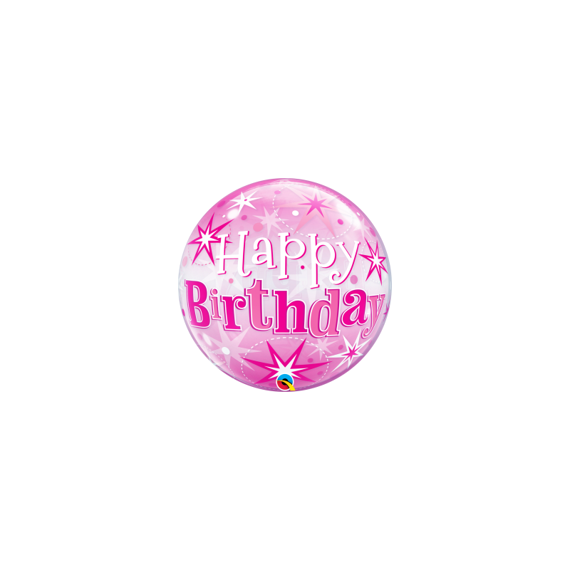 Happy birthday 56cm bubbles léggömb rózsaszín